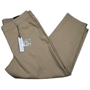 Lane Bryant Lena Ankle Pant Women's 16 Khaki Slim Stretch Curvy Modernist Chic